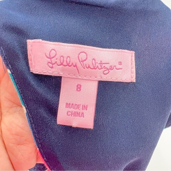 Lilly Pulitzer Kirkland Dress Hearts A Flutter Bright Colorful Chevron - Picture 6 of 6